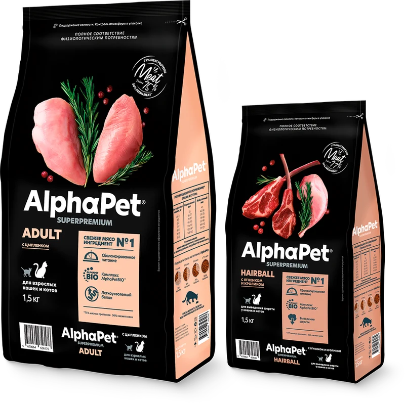 Упаковки сухого корма AlphaPet Superpremium